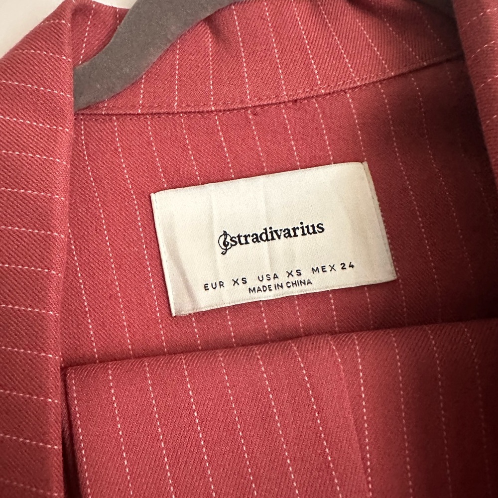 Stradivarius Striped Two-piece Suit in Pink